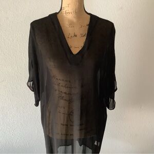 NWOT bl^nk London Oversized Black Tunic Top or Beach Cover, One Size
